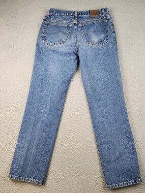 Mens 33x32 Blue Vintage LEE Jeans Regular Fit Straight Leg Stonewash Wallet Wear